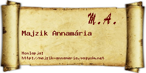 Majzik Annamária névjegykártya